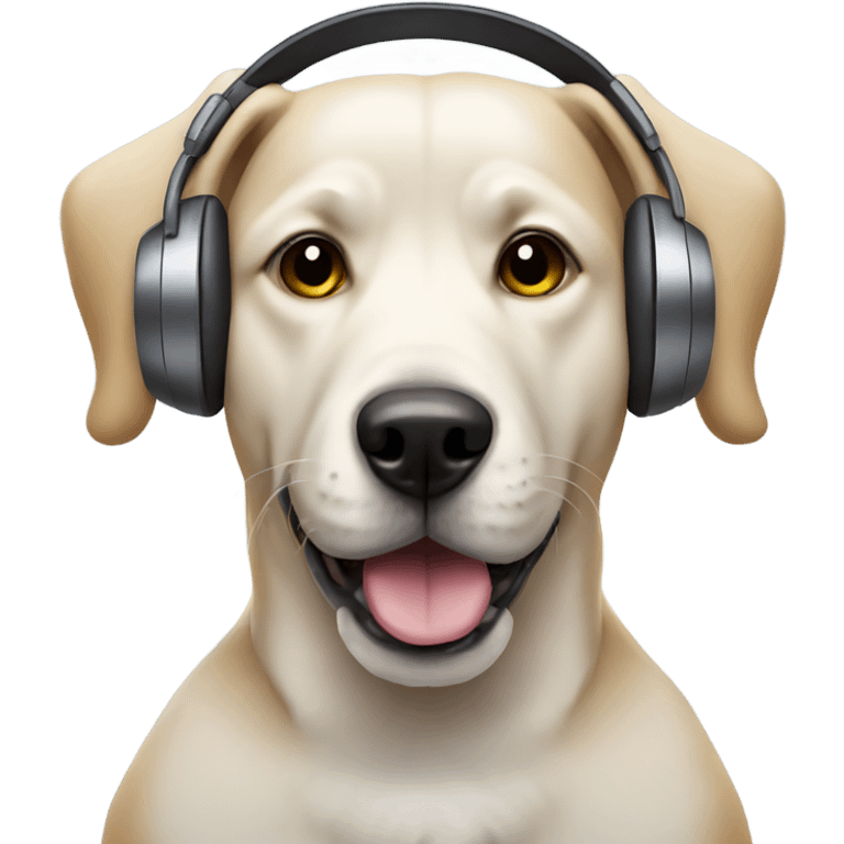 Dog with headphones emoji