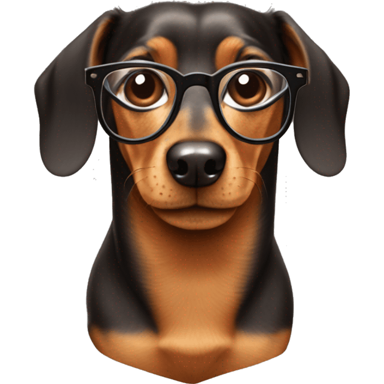 Dachshund wearing glasses  emoji