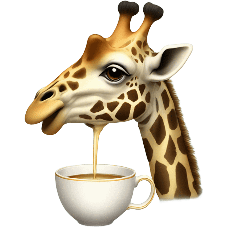 giraffe drinking teacup emoji