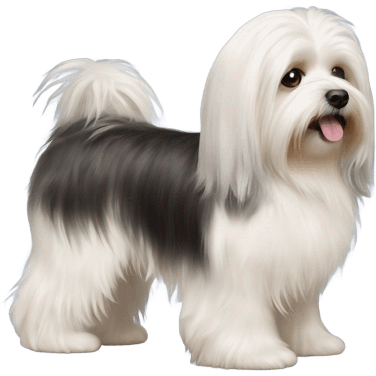 Side view of Havanese with long hair down to the floor emoji