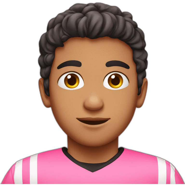 Arabic boy with pink soccer shirt  emoji