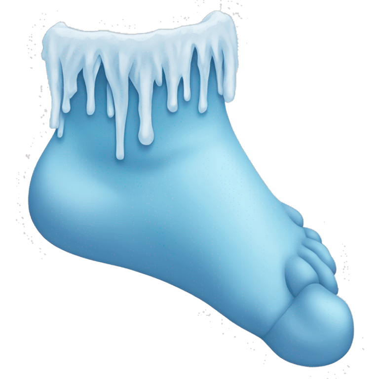 A human foot frozen emoji