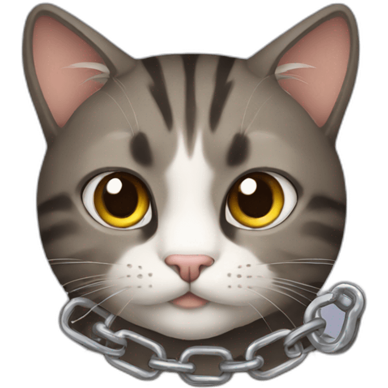 Cat with chain emoji