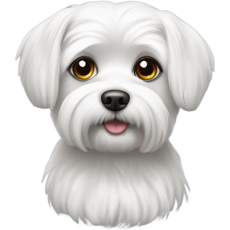 Maltese black and white emoji