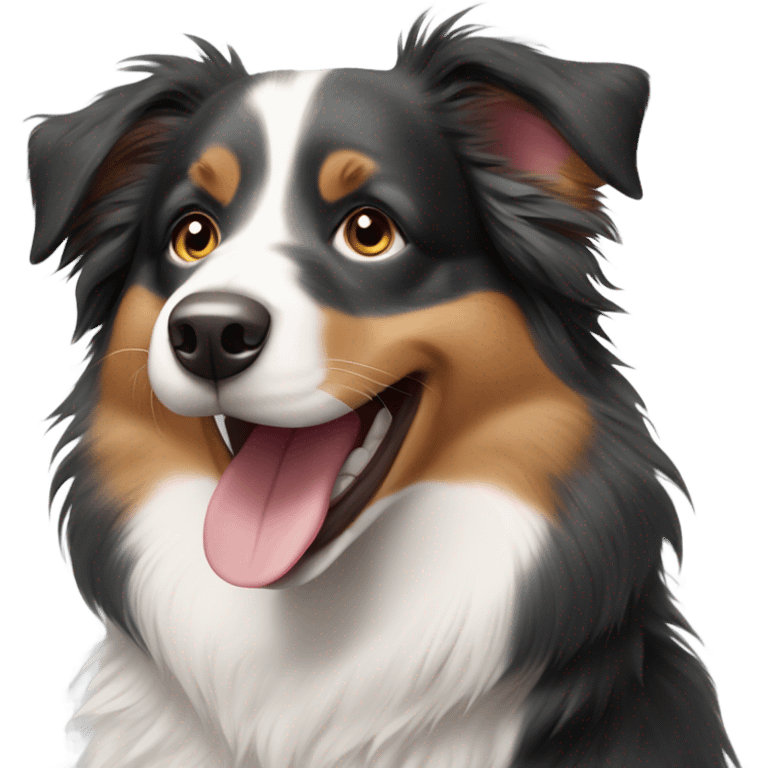 Australian shepherd smiling emoji