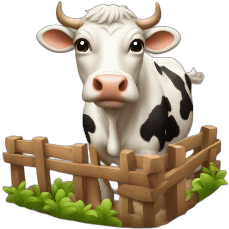 Caca qui court avec une tête de vache emoji