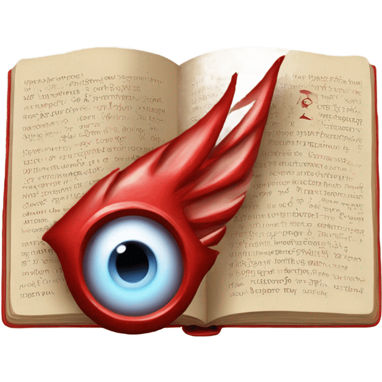 red magical book eye symbol in middle emoji