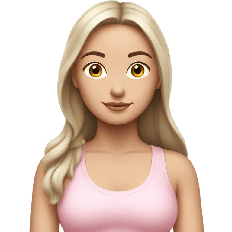 White brunette yoga girl light pink clothes  emoji