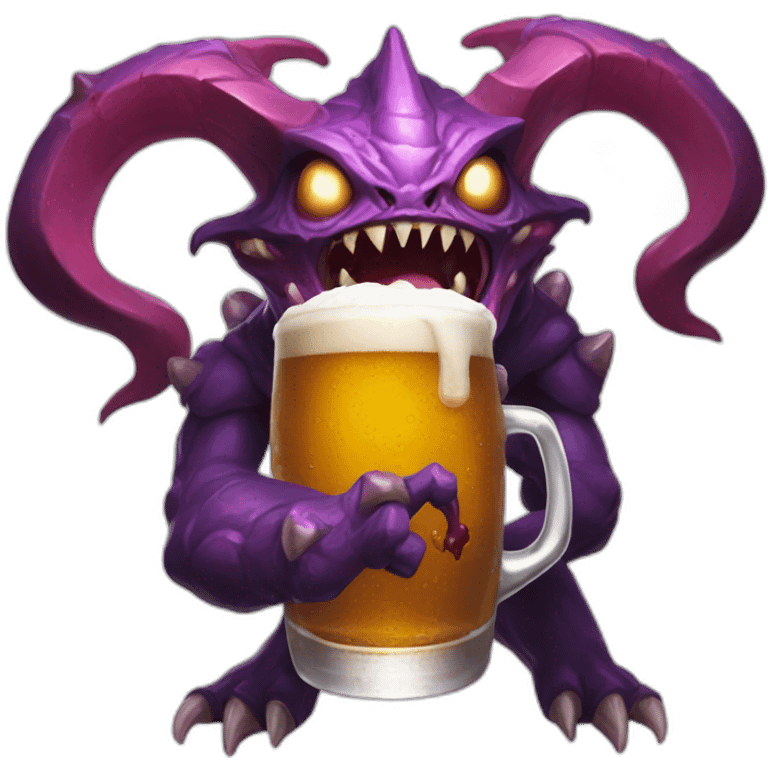 cho'gath from lol with a beer emoji