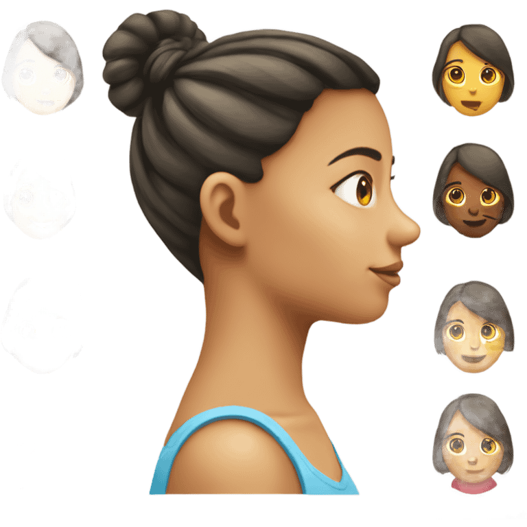 side profile of girl with ponnytail and hyperpigetation on her cheeck emoji