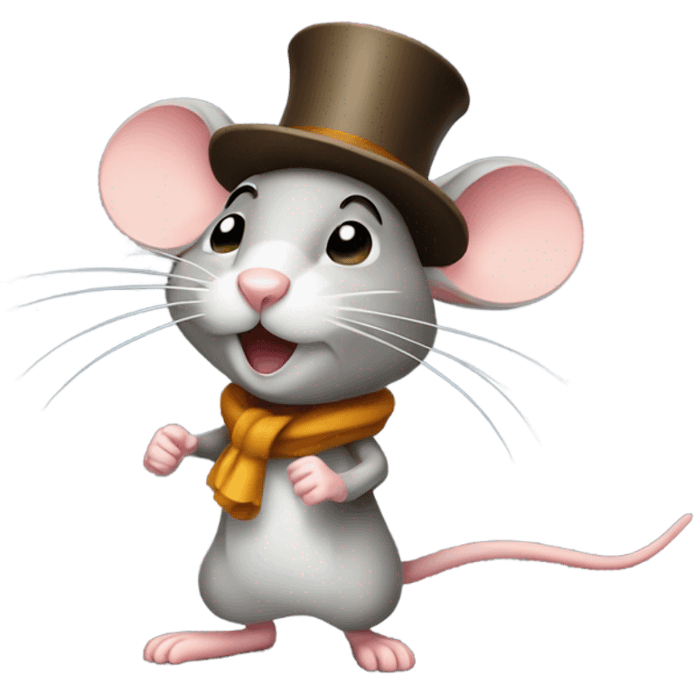 running mouse with hat emoji