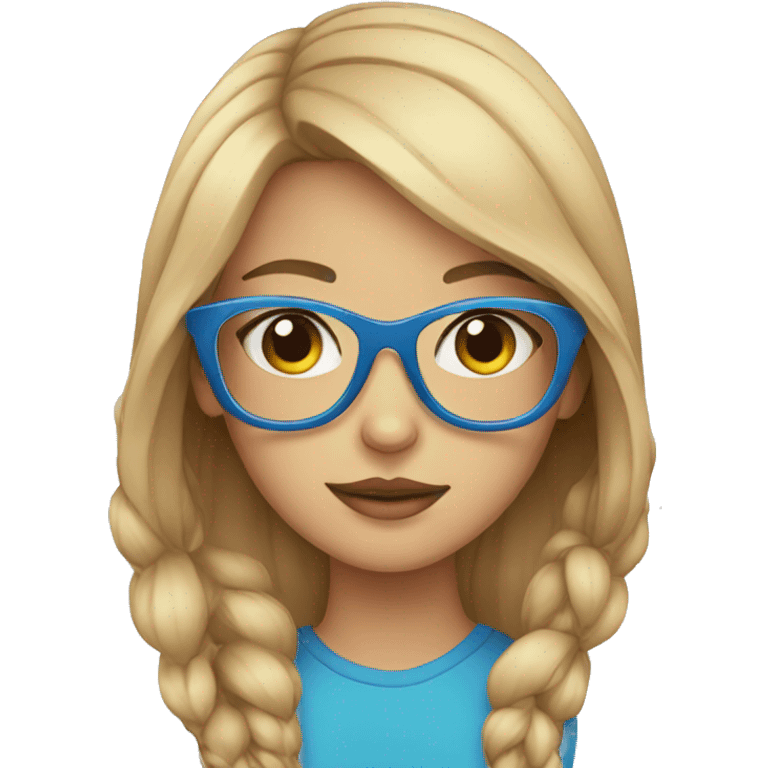 girl with cat and blue glasses emoji