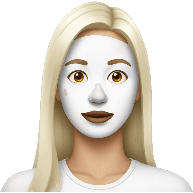 Woman with white paint on her face emoji