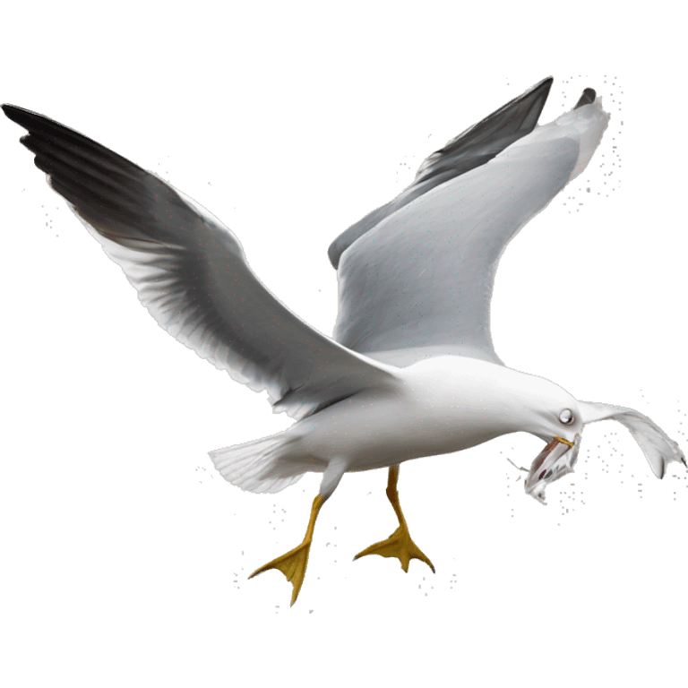 Herring gull fighting with hooded croq emoji