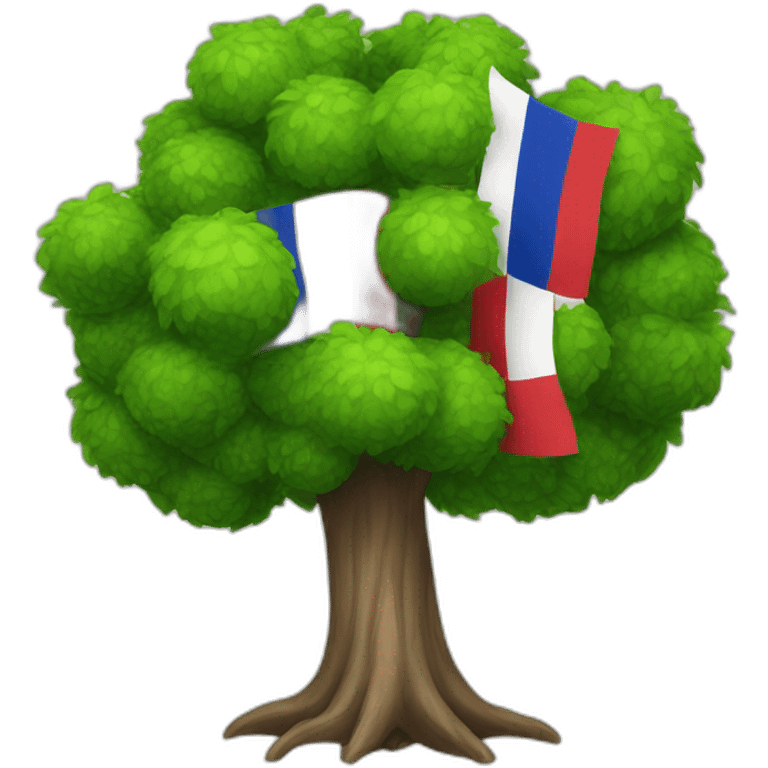 Tree with french flag emoji