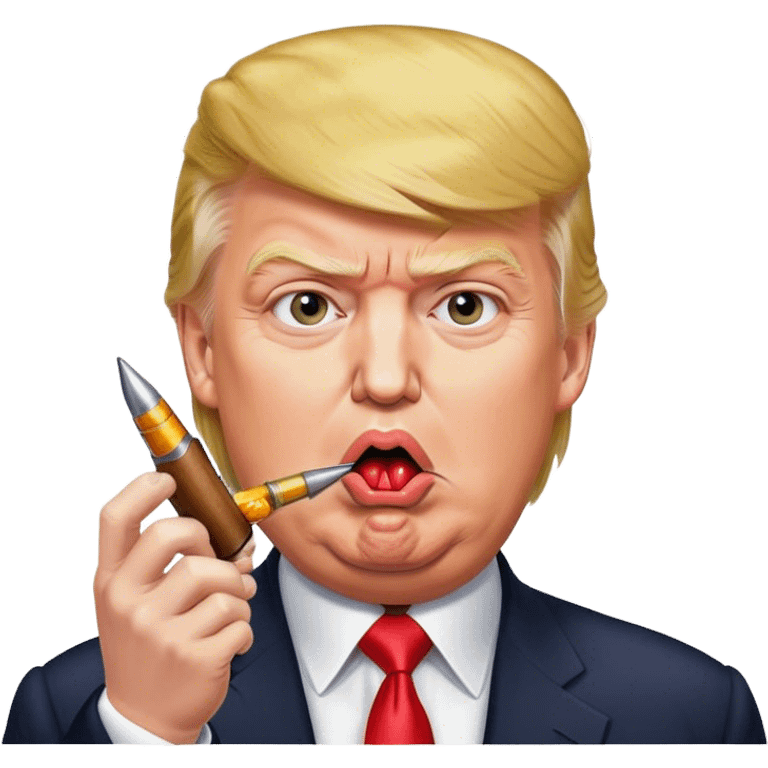 Trump eating a bullet emoji