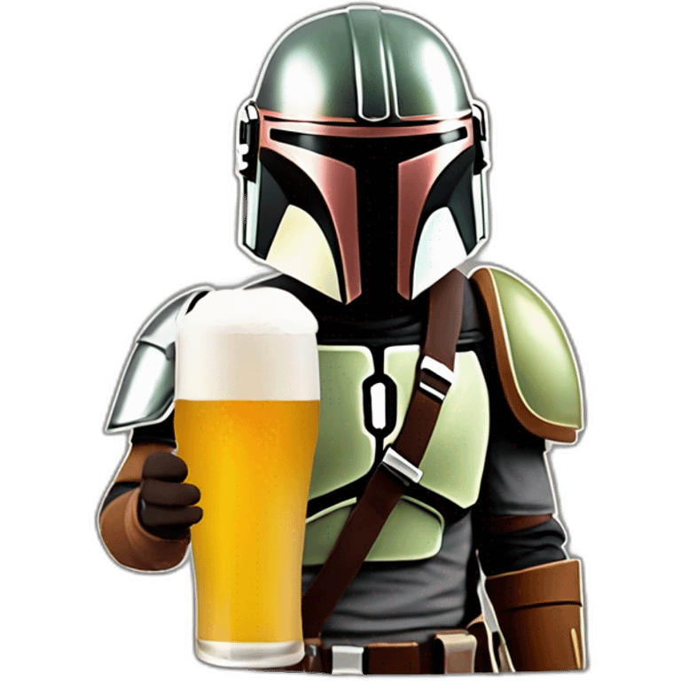 Le mandalorian en train de boire une bière emoji