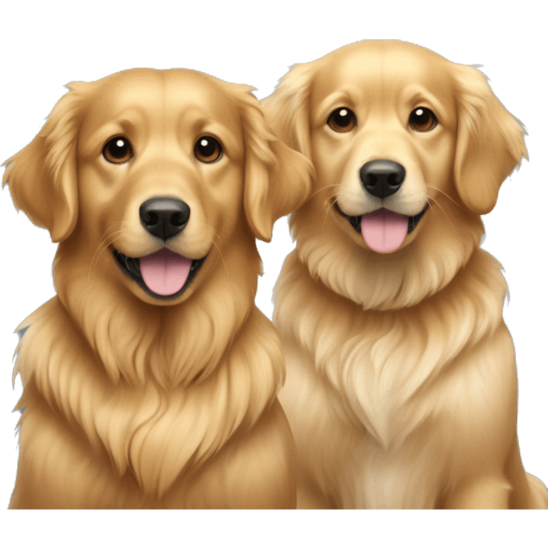 Golden retriever and cacapoo together  emoji