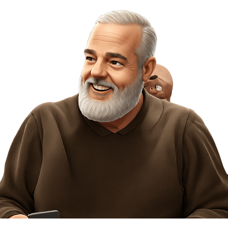 smiling old man portrait emoji