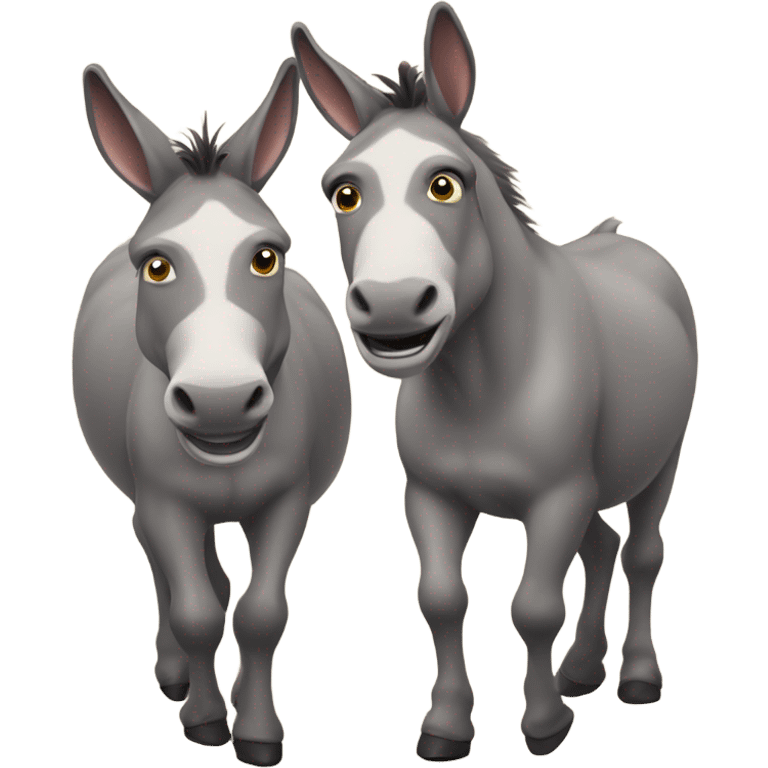 Two blind donkeys playing follow the leader  emoji