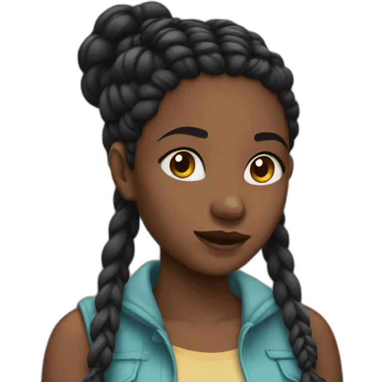 Black girl with braids emoji