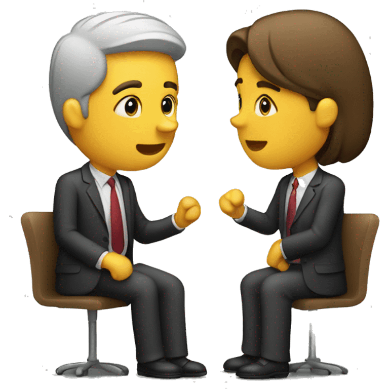 2 people talking job interview semi casual emoji