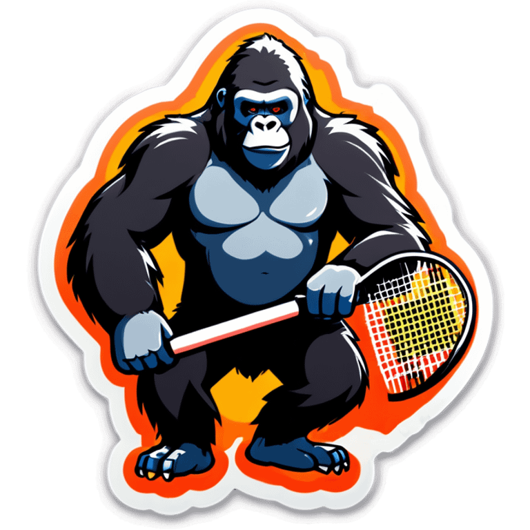 Gorilla with Padel racket emoji