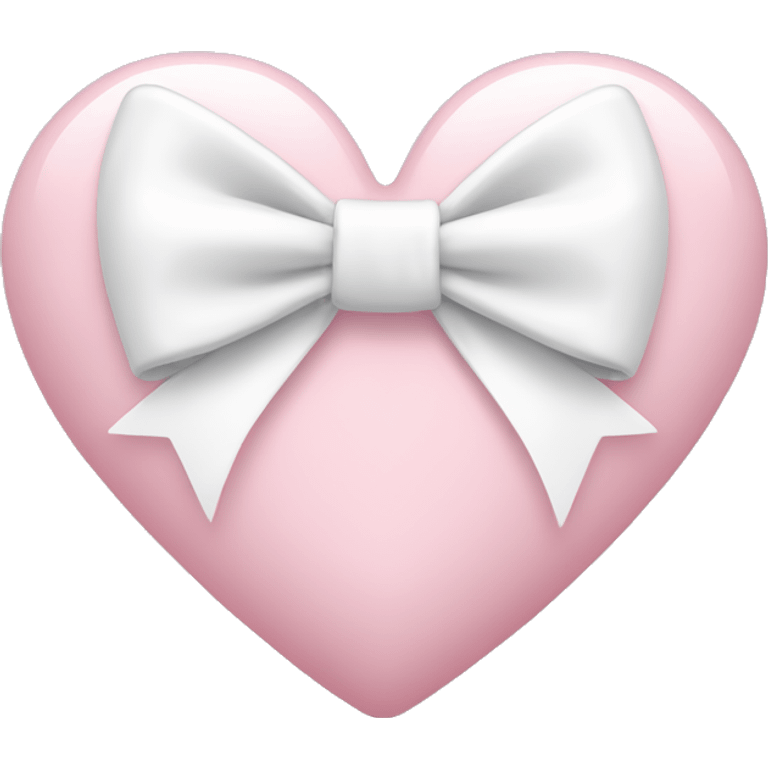 Light pink heart with white bow  emoji