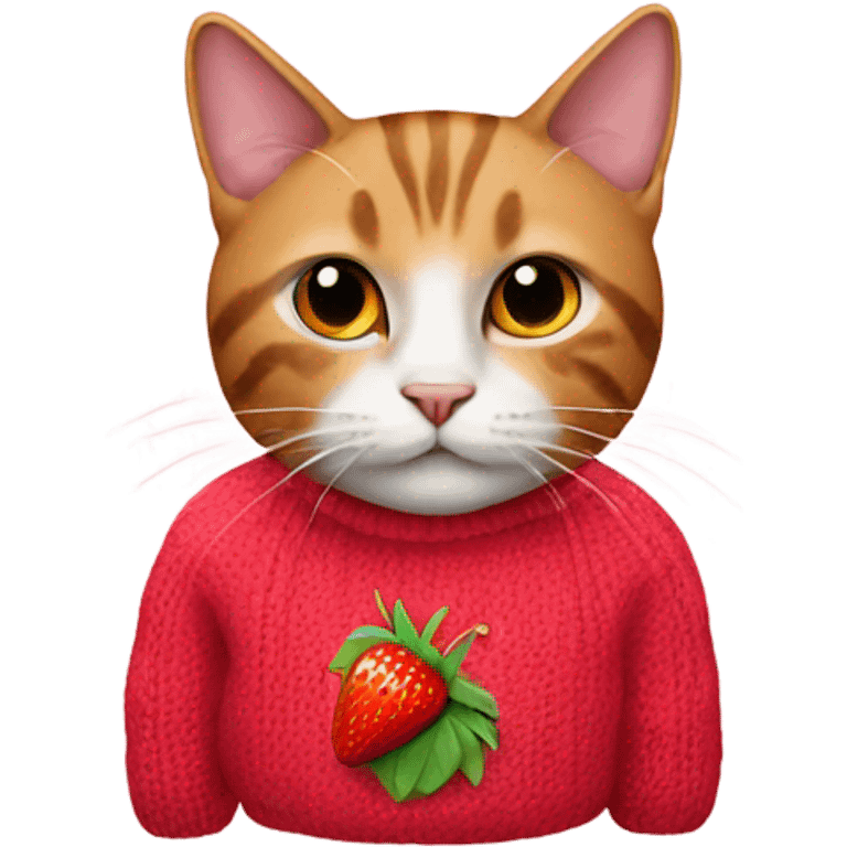 Cat wearing strawberry jumper  emoji