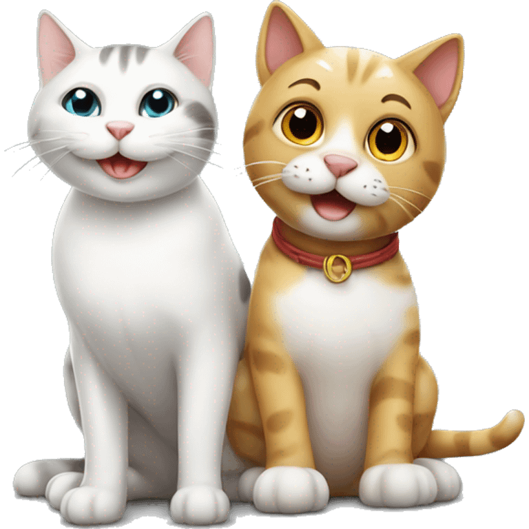 Smiling cat sitting on Smiling cat sitting on dog  emoji