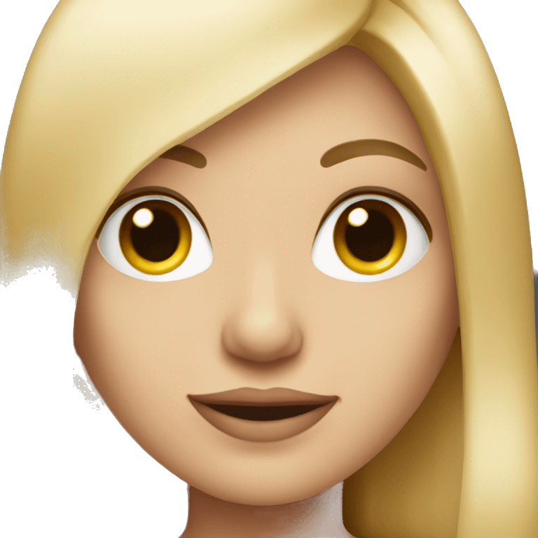 blondie girl with straight hair emoji