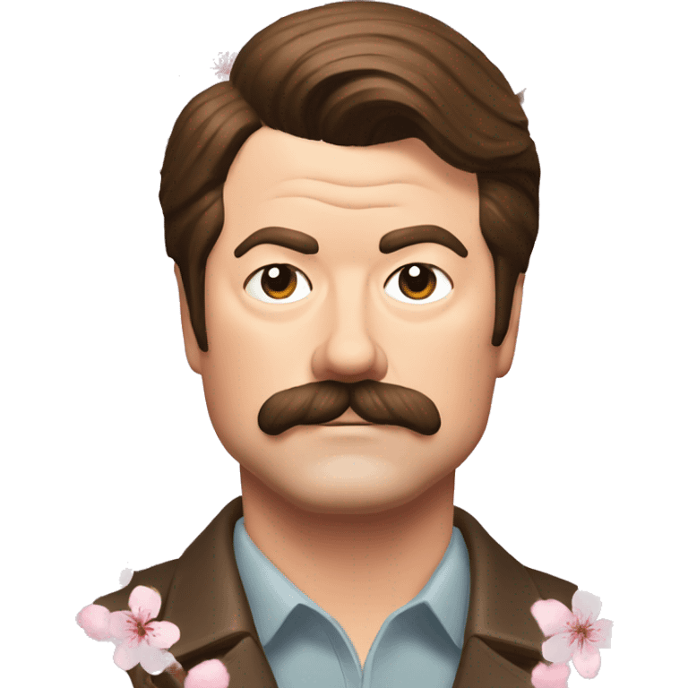 Ron Swanson Leslie Knope cherry blossoms  emoji