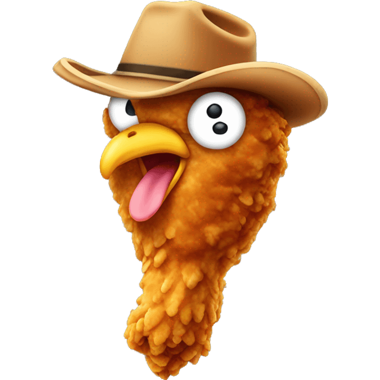 fried chicken leg wearing a cowboy hat emoji