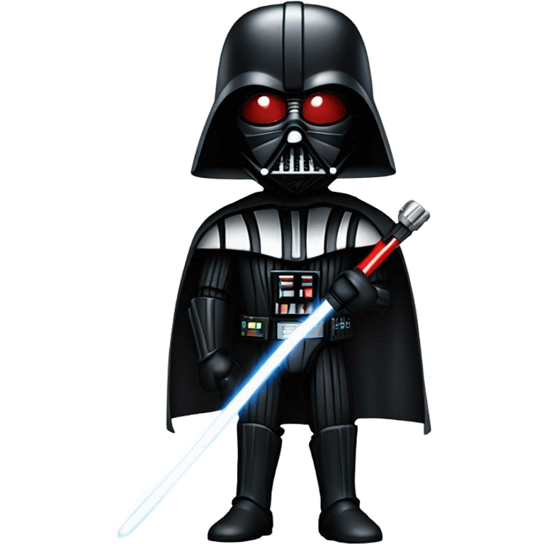 Darth Vader with a saber staff and a menacing look  emoji