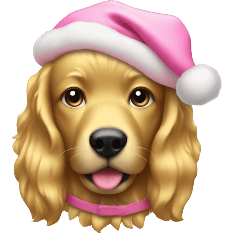 Golden with pink christmas head  emoji