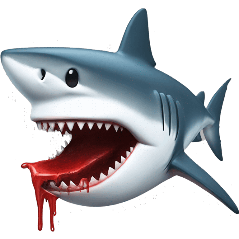 bloody shark with backwards hat on emoji