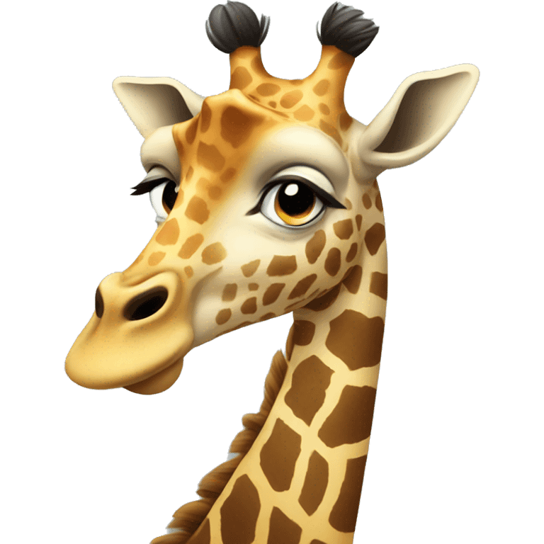 A Giraffe smirking  emoji