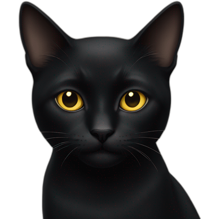 black cat with gold eyes emoji