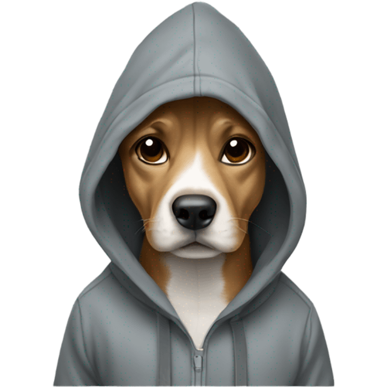 Dog wearing hoodie emoji