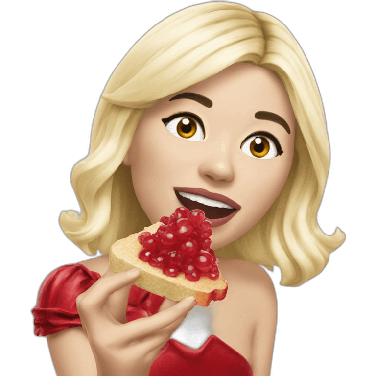 holly willoughby eating bones and red jelly emoji