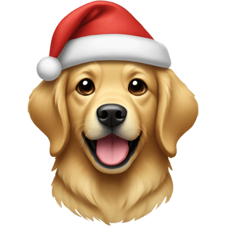 Golden retriever wearing a Santa hat  emoji