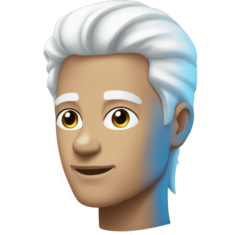 Light skin guy with white hair and bright blue eyes emoji