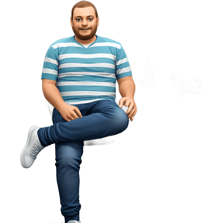 casual seated male with bottle emoji