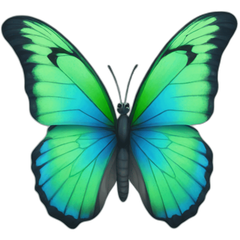 blue and green butterfly emoji