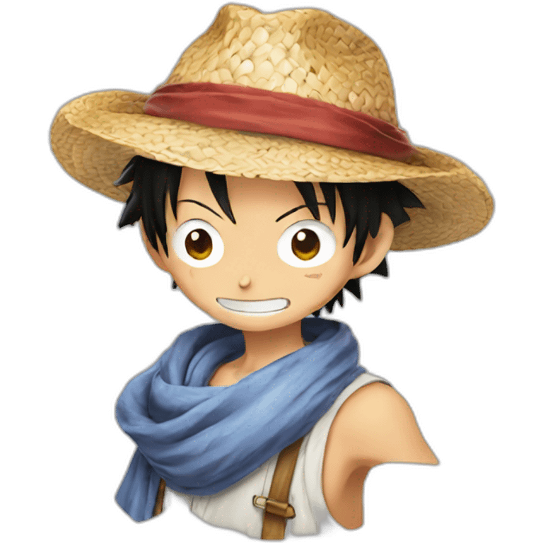 monkey d luffy with a straw hat emoji