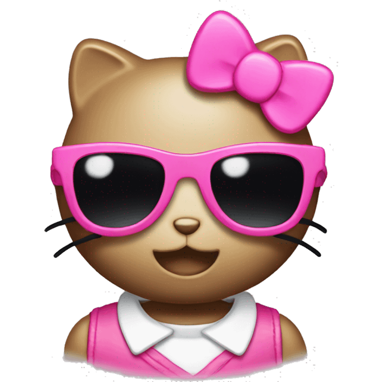 Hello kitty with a pink sunglasses  emoji