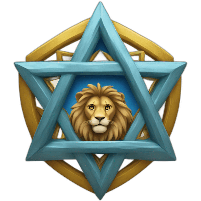 arms lion head inside a Star of David emoji