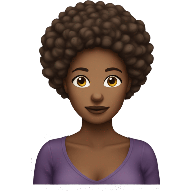 Pretty brown skin woman afro  emoji