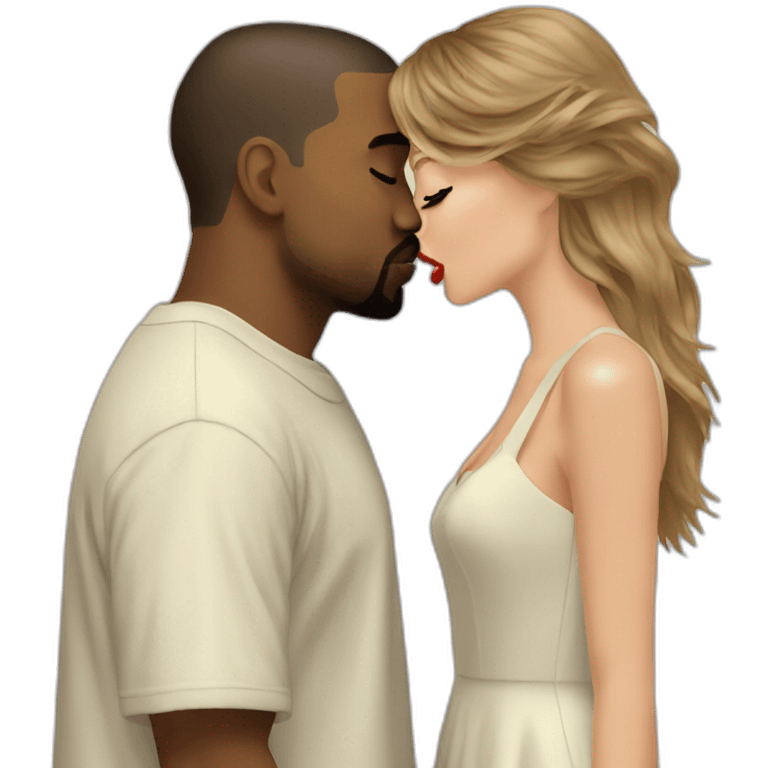 Kanye West kissing Taylor Swift emoji