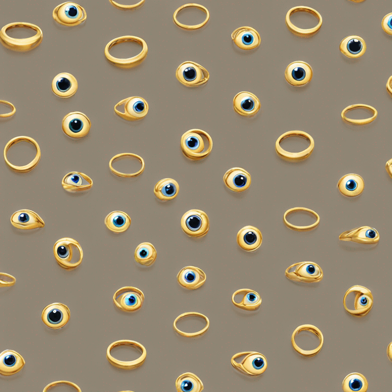 thin gold ring studded with eyeballs emoji